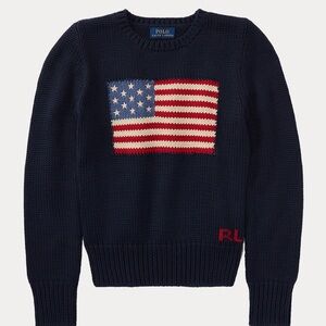 Polo by Ralph Lauren kids  navy sweater American flag design XL